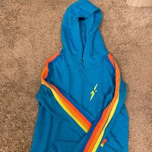 Aviator Nation Neon Blue Pullover Hoodie